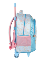KIT MOCHILA COM RODAS AMIGOS DA HELLO KITTY AZUL CINNAMOROLL