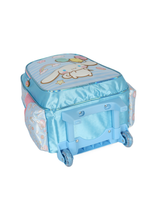 KIT MOCHILA COM RODAS AMIGOS DA HELLO KITTY AZUL CINNAMOROLL