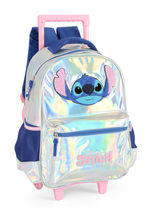 MOCHILA COM RODAS STITCH - PRATA HOLOGRÁFICO