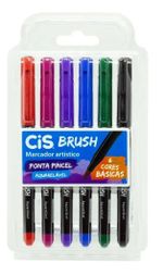MARCADOR CIS BRUSH EST C/6 CORES BASICAS