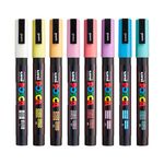 UNI® POSCA® PC-3M - MARCADORES DE TINTA À BASE DE ÁGUA SOFT COLORS (pacote com 8)