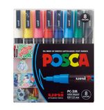 Estojo Caneta Uni Posca Pc-3m 8 Cores