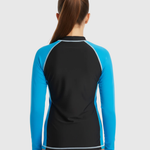 Camiseta Manga Comprida Infantil Proteção UV Azul/Preto arena