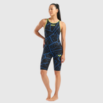 Maiô Powerskin Carbon Air Open Back Preto/Azul arena - Edição Limitada