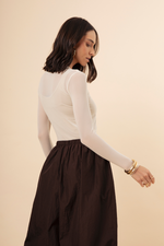 Blusa Segunda Pele Gola Careca Marfim