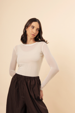 Blusa Segunda Pele Gola Careca Marfim
