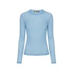Blusa Segunda Pele Modelo Gola Careca Azul Glacial