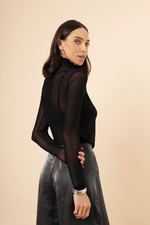 Blusa Segunda Pele  Gola Alta Preta