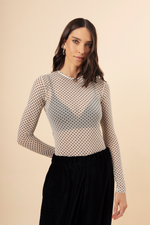 Blusa Segunda Pele Sem Gola Off White
