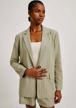 Blazer Feminino Fio Tinto Em Tecido Rústico