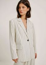 Blazer Feminino Fio Tinto Em Tecido Rústico
