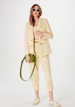 Blazer Feminino Reto Alongado Em Linho