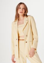 Blazer Feminino Reto Alongado Em Linho