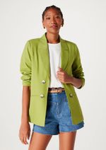 Blazer Feminino Reto Alongado Em Linho