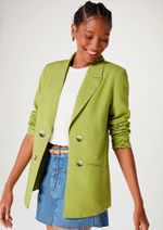 Blazer Feminino Reto Alongado Em Linho