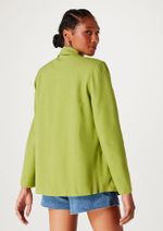 Blazer Feminino Reto Alongado Em Linho
