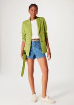 Blazer Feminino Reto Alongado Em Linho