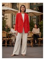 Blazer Feminino Alongado Em Alfaiataria