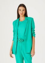 Blazer Feminino Alongado Em Linho Verde M