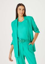Blazer Feminino Alongado Em Linho Verde M