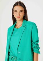 Blazer Feminino Alongado Em Linho Verde M