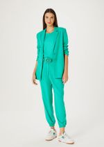 Blazer Feminino Alongado Em Linho Verde M