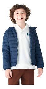 Jaqueta Puffer Infantil Unissex Com Capuz