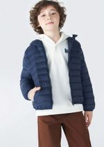 Jaqueta Puffer Infantil Unissex Com Capuz