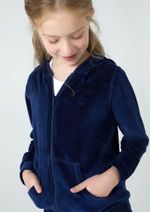 Jaqueta Básica Infantil Menina Em Plush Com Capuz