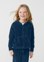 Jaqueta Básica Infantil Menina Em Plush Com Capuz