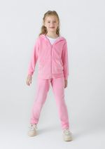 Jaqueta Básica Infantil Menina Em Plush Com Capuz