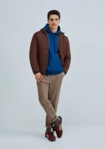 Jaqueta Básica Masculina Puffer Com Capuz