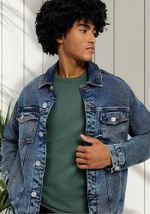 Jaqueta Jeans Masculina Trucker Com Elastano