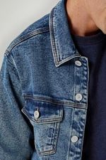Jaqueta Jeans Masculina Trucker Com Elastano