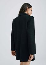 Casaco Sobretudo Feminino Alongado Em Tweed