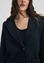Casaco Sobretudo Feminino Alongado Em Tweed
