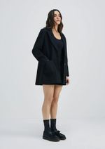 Casaco Sobretudo Feminino Alongado Em Tweed