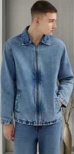 Jaqueta Jeans Masculina Marmorizada
