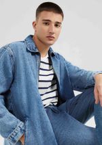 Jaqueta Jeans Masculina Marmorizada