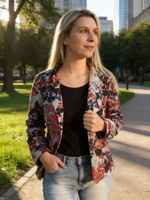 Casaco Feminino Azul Céu-terracota G