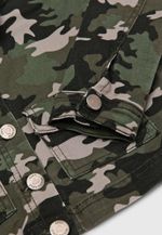 Jaqueta Sarja Verde Camuflado Infantil Menina Com Botões