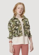 Jaqueta Sarja Verde Camuflado Infantil Menina Com Botões