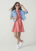 Jaqueta Menina Em Jeans De Algodão