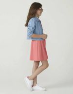 Jaqueta Menina Em Jeans De Algodão