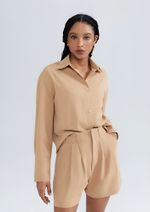 Camisa Feminina Manga Longa Em Crepe