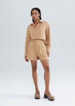 Camisa Feminina Manga Longa Em Crepe