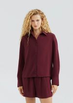 Camisa Feminina Manga Longa Em Crepe