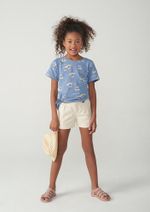 Shorts Menina Em Tecido Alfaiataria