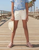 Shorts Menina Em Tecido Alfaiataria