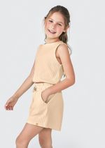Conjunto Curto Infantil Menina Em Ribana Canelada